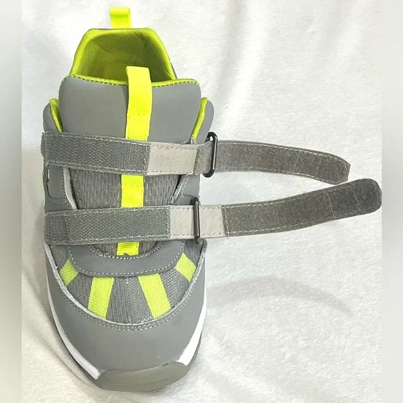 Mt. Emey Youth Gray & Yellow Wide Extra Depth Athletic Walking Shoes Sneakers - Picture 8 of 15